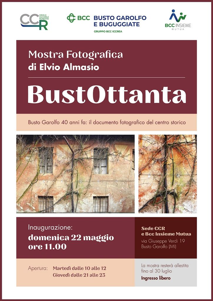 Domenica 22 maggio, a Busto Garolfo inaugurazione della mostra fotografica di Elvio Almasio “BustOttanta”