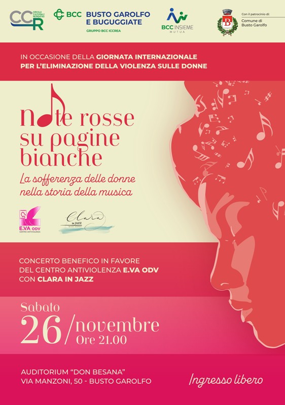 Busto Garolfo, sabato 26 novembre: concerto benefico per dire no alla violenza sulle donne