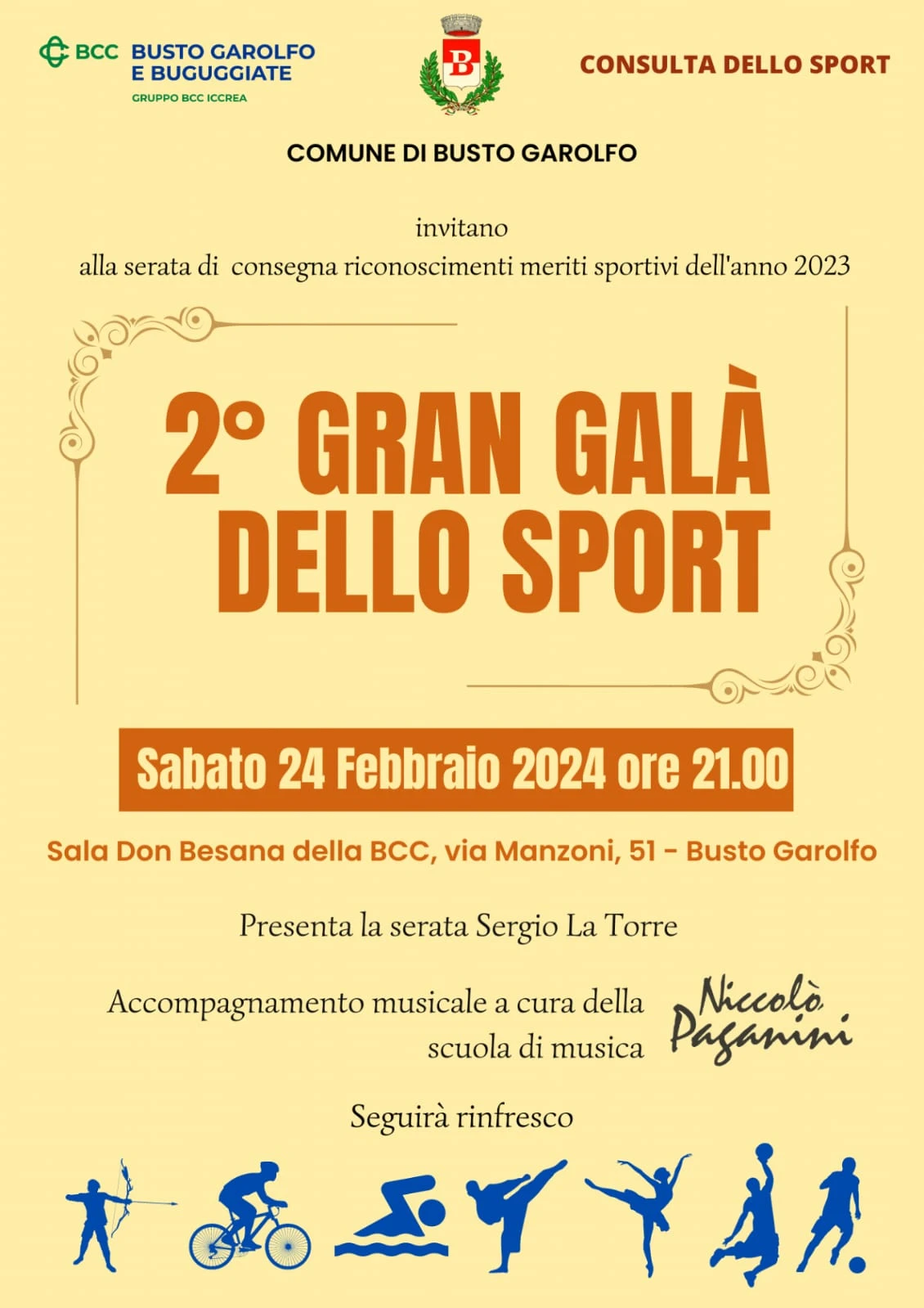 Busto Garolfo premia le eccellenze locali alla seconda edizione del Galà dello Sport